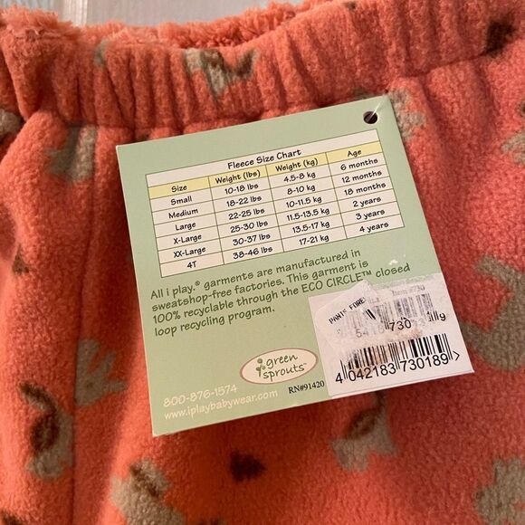 Green Sprouts Eco Circle Fleece Pants Forest Friends Pink Size XL 2 years NWT - Picture 7 of 9